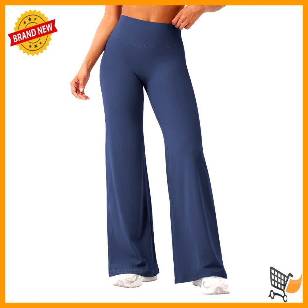High Waist Straight Leg Yoga Pants No Front Seam Sweat Wicking Activewear